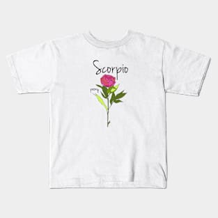 Scorpio zodiac sign horoscope flower art Kids T-Shirt